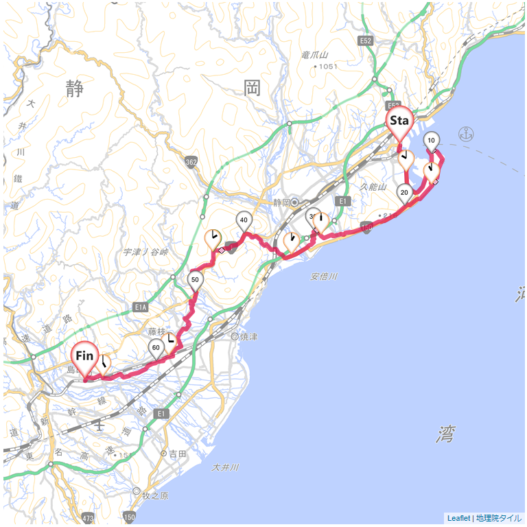 12/07 清水から宇津ノ谷峠で島田へ