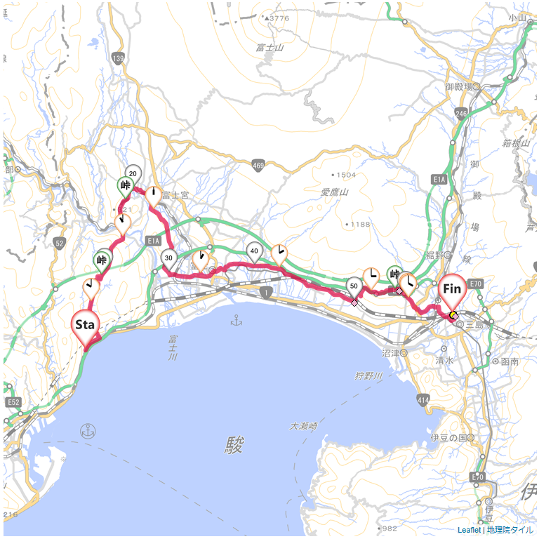 02/08 由比から大代峠、富士宮から三島へ