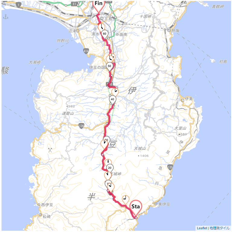 08/01 河津から天城峠、修善寺、三島