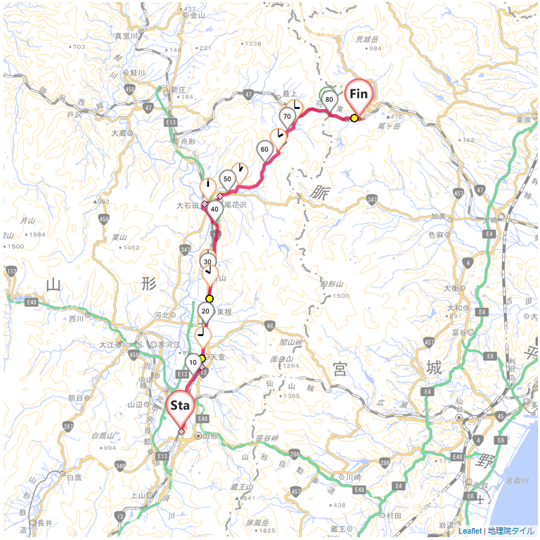 04/9/19 山形から山刀伐峠、中山平温泉