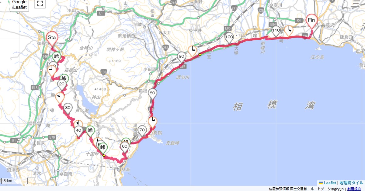 05/4/9 御殿場から箱根山林道で湯河原まで