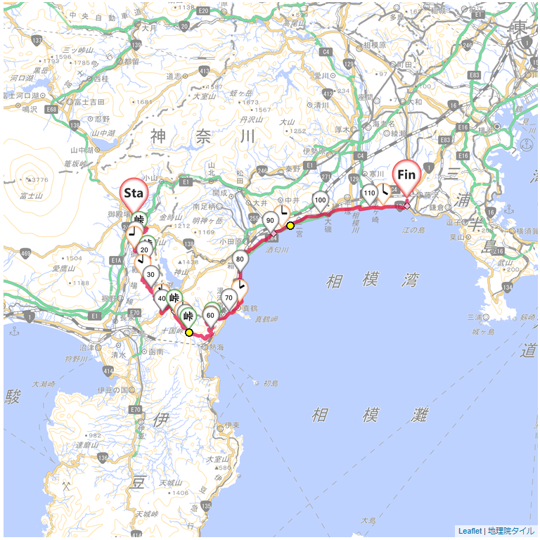 05/4/9 御殿場から箱根山林道で湯河原まで