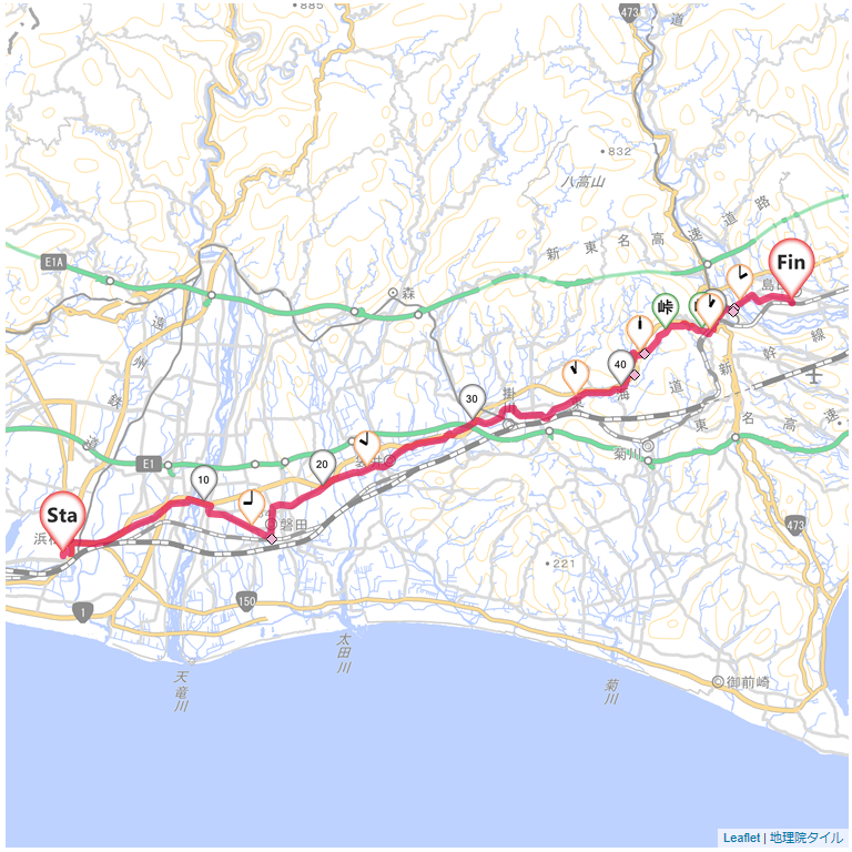 01/09 浜松から旧東海道で島田まで