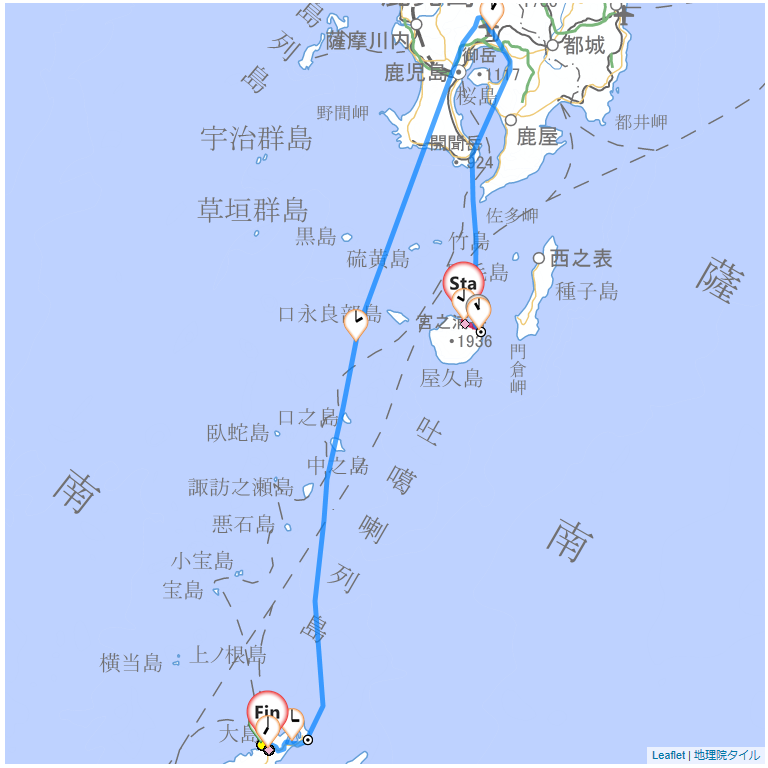 15/9/24 屋久島から奄美大島へ