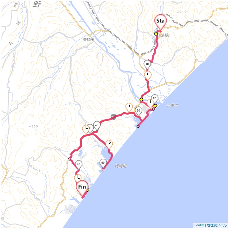 浦幌から晩成温泉道の駅うらほろ,大樹町晩成,サイクリング,地図,記録,自転車