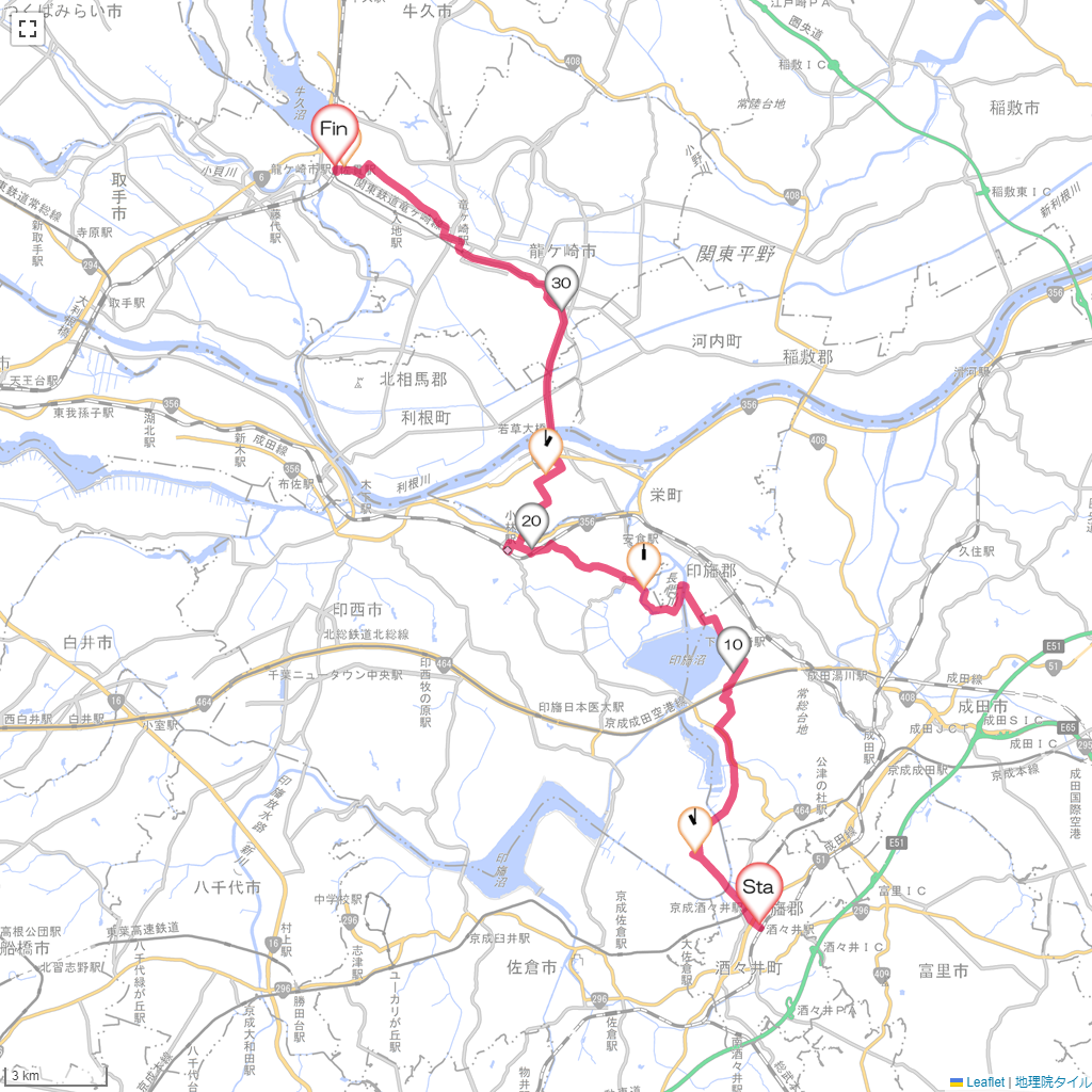 22/5/4 酒々井から龍ケ崎市