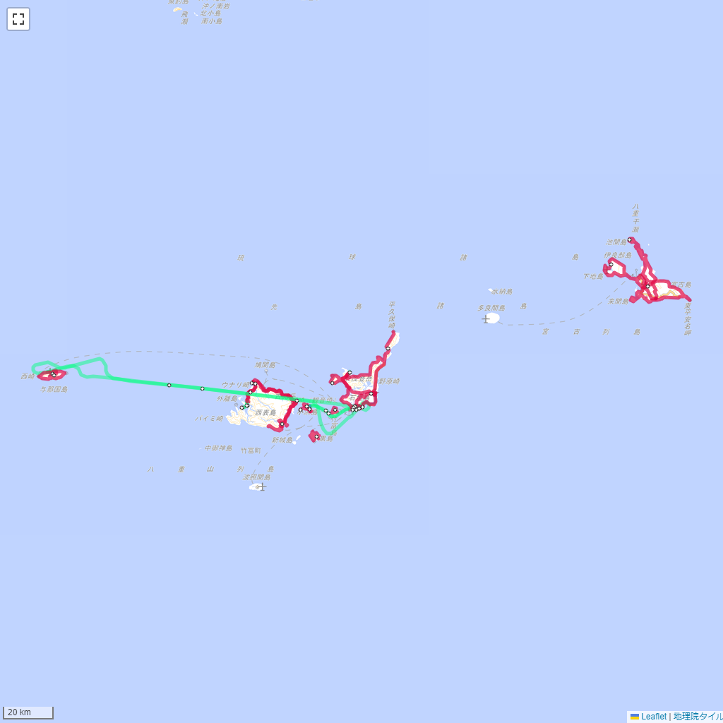 先島,サイクリング,地図,記録,自転車