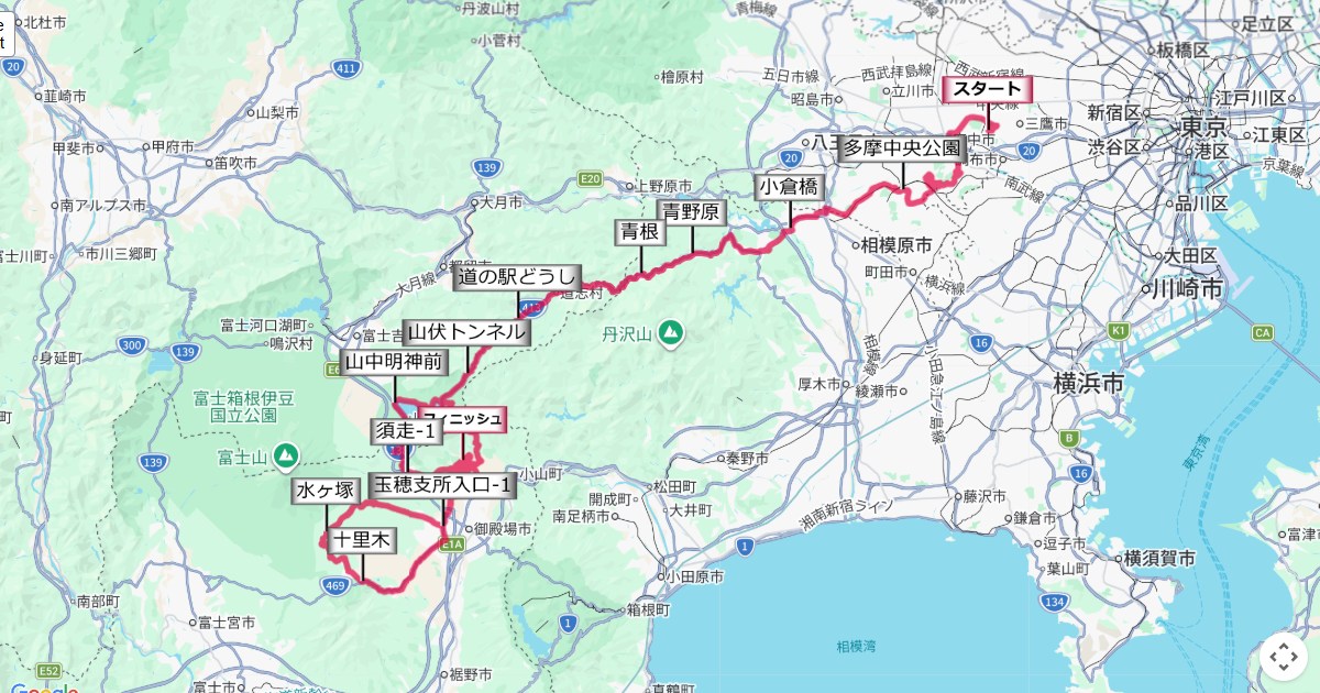 東京オリンピック2020ロードレース(男子)コース地図