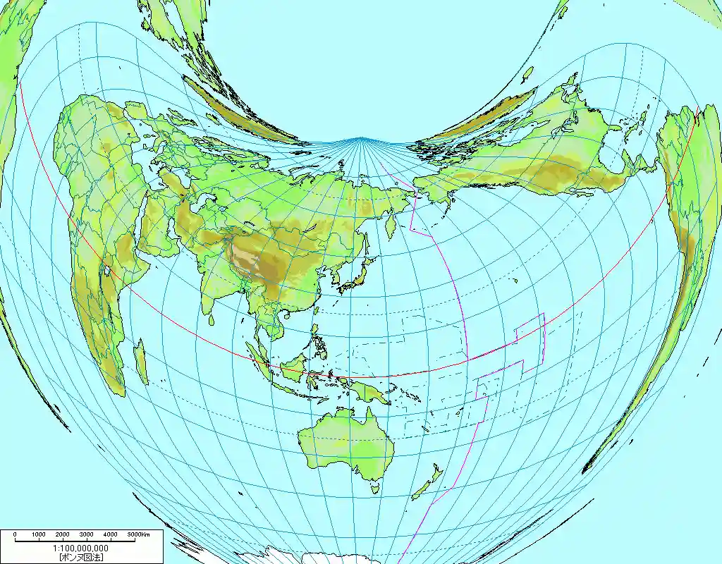 ボンヌ図法
