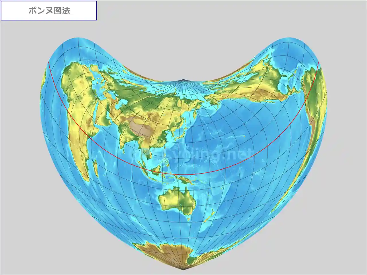 ボンヌ図法