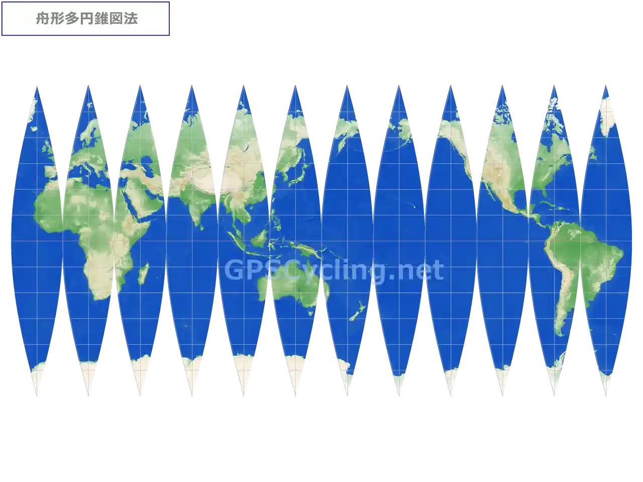 舟形多円錐図法画像