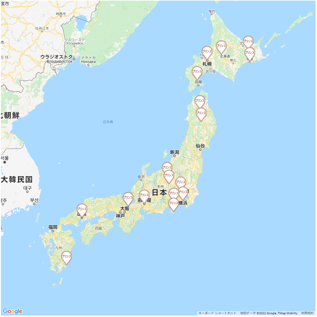 プリンスホテル,ホテルチェーンマップ,全国一覧,地図で探す